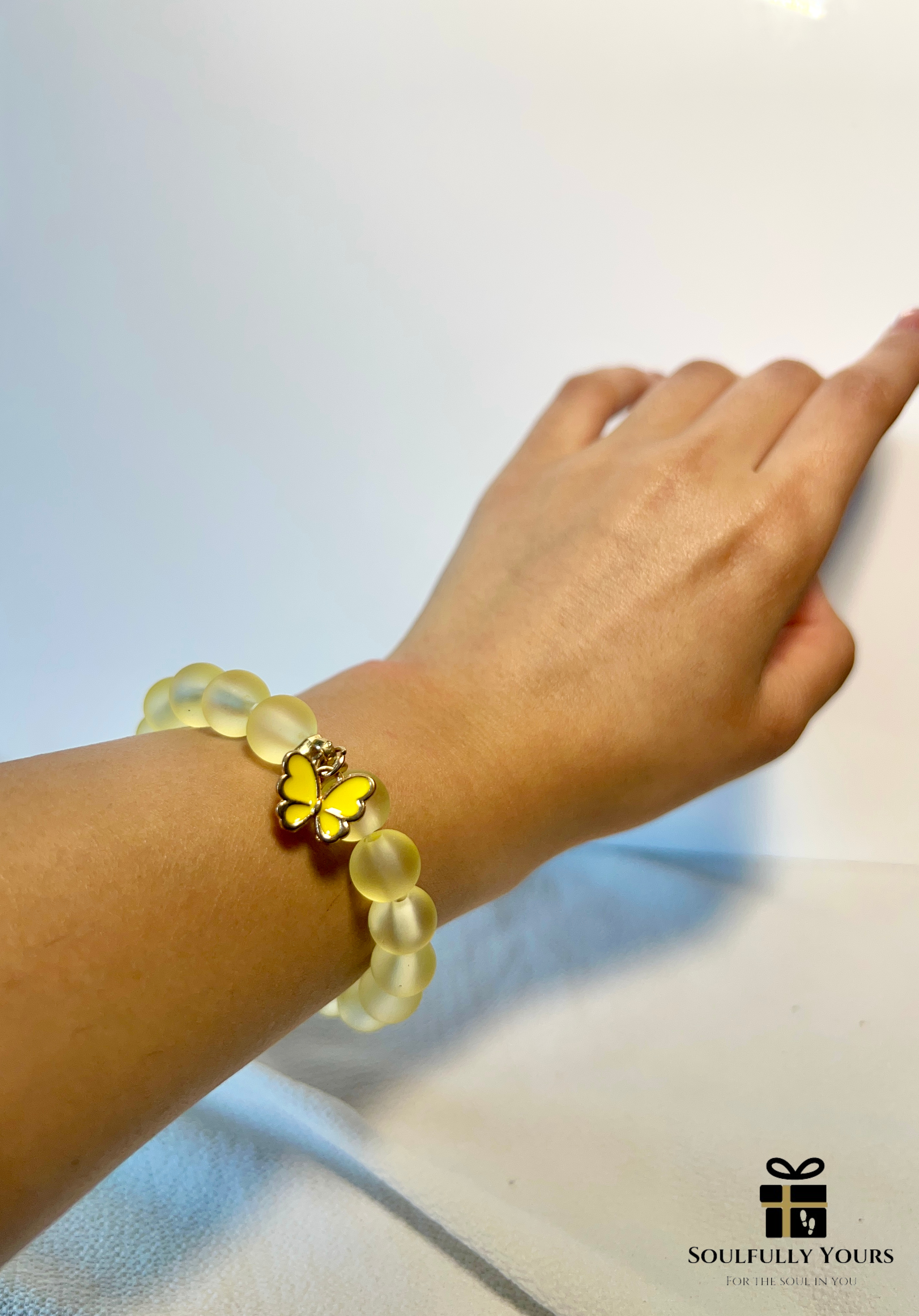 Yellow Chalcedony Charm Bracelet